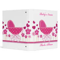 1" Pink Stroller Baby Photo Album binders by Celebration4all 1" Pink Stroller Baby Photo Album binders