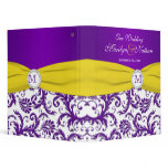 1" Purple Yellow White Damask Wedding Binder