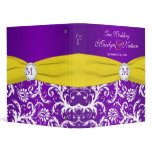 1" Purple Yellow White Damask Wedding Binder