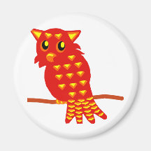 1-Red Owl Fridge Magnet