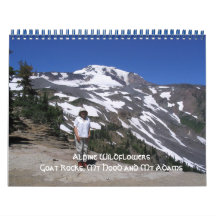 1, rocas alpinas de la cabra de los Wildflowers, c Calendario