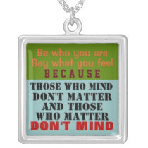 1 Side / BE WHO YOU ARE ~  Square Necklace