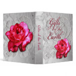 1" Single Red Rose Binder
