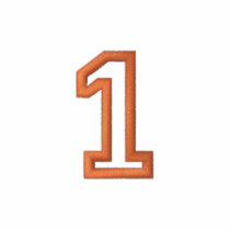 "1" Small Athletic Number embroidered shirts