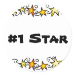 #1 Star Round Sticker