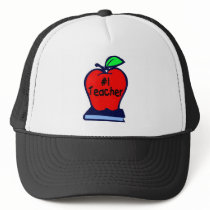 #1 Teacher (Apple/Books) hats