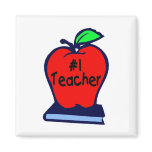 #1 Teacher (Apple/Books) Refrigerator Magnet