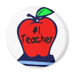 #1 Teacher (Apple/Books) Refrigerator Magnet