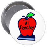#1 Teacher (Apple/Books) Pins