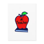 #1 Teacher (Apple/Books) Postcards