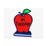 #1 Teacher (Apple/Books) Post Card