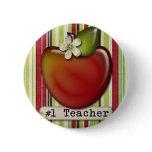 #1 teacher apple pins
