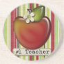 #1 teacher apple coasters