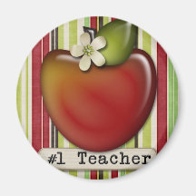 #1 teacher apple fridge magnet