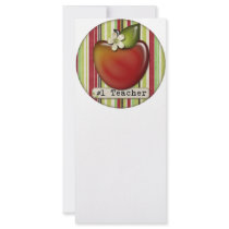 #1 teacher apple rack card template