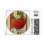 #1 teacher apple stamps