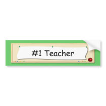 #1 Teacher Corkboard Bumper Sticker bumper stickers