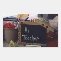 #1 Teacher Rectangle Sticker