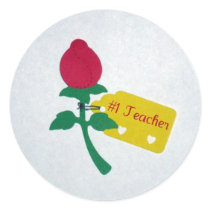 #1 Teacher Round Stickers