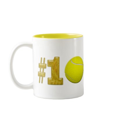 #1 Tennis Fan Mug by marilynstraus