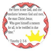 1 Timothy 2: 5- 6 frame with crown stickers