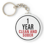 1 Year Clean and Sober keychains