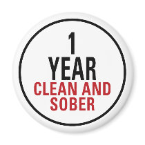 1 Year Clean and Sober Magnets