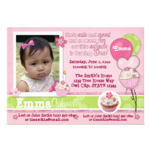 1 year Cupcake Pink Invitation ADORABLE (photo)