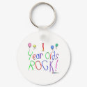 1 Year Olds Rock! Keychain by TShirtDotCom 1 Year Olds Rock! Keychain