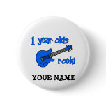 1 year olds rock! Personalized Baby's 1st Birthday Pinback Buttons