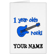 1 year olds rock! Personalized Baby's 1st Birthday Greeting Cards