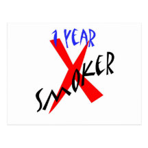 1 Year Red Ex-smoker Post Card