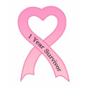 1 Year Survivor Pink Ribbon T-Shirt by pinkribbonshirts 1 Year Survivor Pink Ribbon T-Shirt
