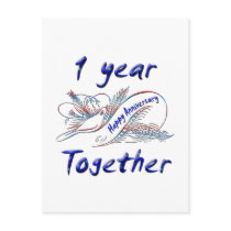 1 Year Together Postcard