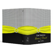 1" Yellow, Black, White Polka Dots Wedding Binder