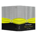 1" Yellow, Black, White Polka Dots Wedding Binder