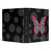 1&quot; Zebra Print Butterfly Binder