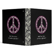 1&quot; Zebra Print Peace Sign Binder