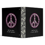 1" Zebra Print Peace Sign Binder