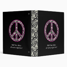 1" Zebra Print Peace Sign Binder