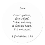 1corinthians13-4 ~ Love Round Stickers