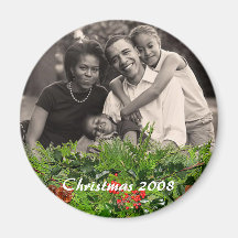 1r navidad 2008 de la familia de presidente Obama Iman De Nevera