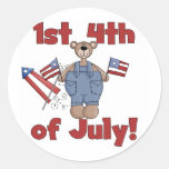 1st 4th of July Tshirts and Gifts Round Sticker