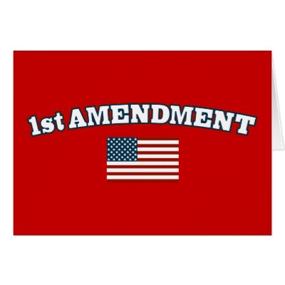 1st Amendment American Flag Greeting Card by AmericanElephant