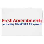 1st Amendment: protecting unpopular speech. Cards