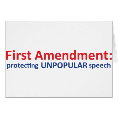 1st Amendment: protecting unpopular speech. Cards by hardRight