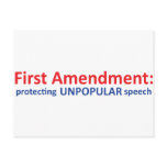 1st Amendment: protecting unpopular speech. Post Cards