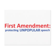 1st Amendment: protecting unpopular speech. Post Cards