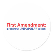 1st Amendment: protecting unpopular speech. Stickers
