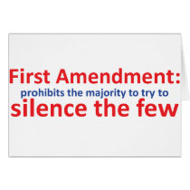 1st Amendment: protects the minority Greeting Card
